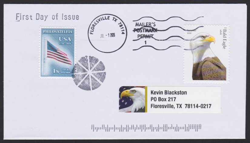 Philosateleian 1s United States of America 250th Birthday first day cover