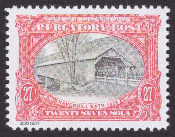 27-sola Purgatory Post Haverhill-Bath Bridge stamp