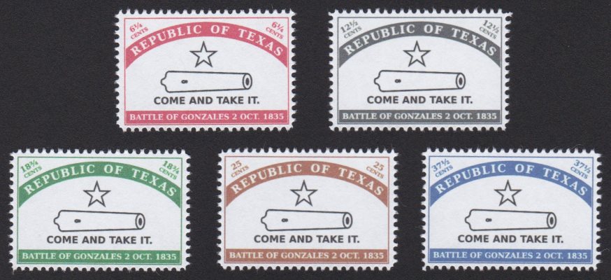 Republic of Texas Battle of Gonzales fantasy stamps