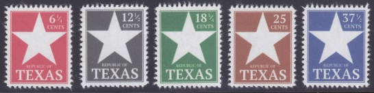 Republic of Texas star definitive fantasy stamps