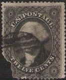 12¢ George Washington Black 12-cent U.S. postage stamp picturing George Washington