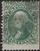 Green 10-cent U.S. postage stamp picturing George Washington