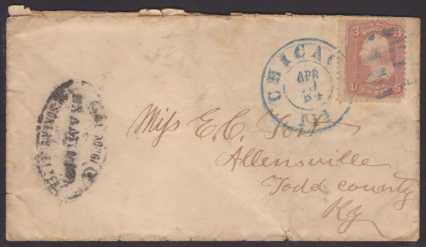 Camp Douglas POW Cover Front of cover bearing 3-cent George Washington stamp and Camp Douglas prisoner's letter marking