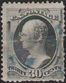 30¢ Alexander Hamilton Black 30-cent U.S. postage stamp picturing Alexander Hamilton