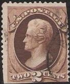 2¢ Andrew Jackson Brown 2-cent U.S. postage stamp picturing Andrew Jackson