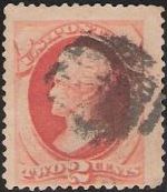 Vermilion 2-cent U.S. postage stamp picturing Andrew Jackson
