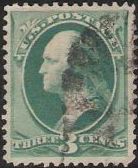 3¢ George Washington Green 3-cent U.S. postage stamp picturing George Washington
