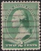 2¢ George Washington Green 2-cent U.S. postage stamp picturing George Washington