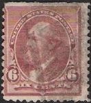 Brown red 6-cent U.S. postage stamp picturing James A. Garfield