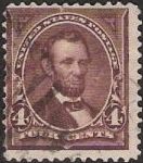 Brown 4-cent U.S. postage stamp picturing Abraham Lincoln