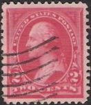 Red 2-cent U.S. postage stamp picturing George Washington