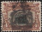 4¢ Automobile Brown & black 4-cent U.S. postage stamp picturing automobile