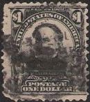 Black $1 U.S. postage stamp picturing David G. Farragut