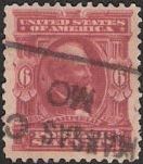 Carmine 6-cent U.S. postage stamp picturing James A. Garfield