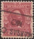6¢ James A. Garfield Carmine 6-cent U.S. postage stamp picturing James A. Garfield
