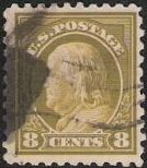8¢ Benjamin Franklin Olive 8-cent U.S. postage stamp picturing Benjamin Franklin