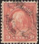 9¢ Benjamin Franklin Salmon 9-cent U.S. postage stamp picturing Benjamin Franklin