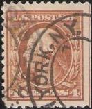 Brown 4-cent U.S. postage stamp picturing George Washington