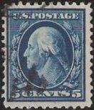 5¢ George Washington Blue 5-cent U.S. postage stamp picturing George Washington