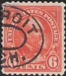 6¢ James A. Garfield Orange 6-cent U.S. postage stamp picturing James A. Garfield
