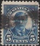 5¢ Theodore Roosevelt Blue 5-cent U.S. postage stamp picturing Theodore Roosevelt