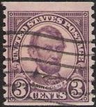 3¢ Abraham Lincoln Purple 3-cent U.S. postage stamp picturing Abraham Lincoln