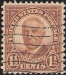 1½¢ Warren G. Harding Light brown 1.5-cent U.S. postage stamp picturing Warren G. Harding