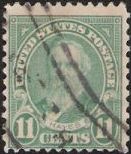 Bluish-green 11-cent U.S. postage stamp picturing Rutherford B. Hayes