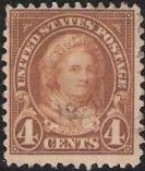4¢ Martha Washington Light brown 4-cent U.S. postage stamp picturing Martha Washington