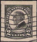 2½ Warren G. Harding Black 2-cent U.S. postage stamp picturing Warren G. Harding