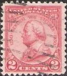 Red 2-cent U.S. postage stamp picturing General Friedrich Wilhelm von Steuben