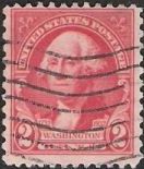 Red 2-cent U.S. postage stamp picturing George Washington