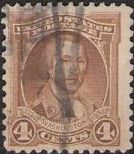 Brown 4-cent U.S. postage stamp picturing George Washington