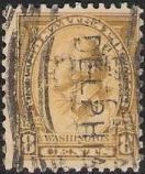 Olive 8-cent U.S. postage stamp picturing George Washington