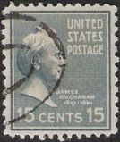 Slate 15-cent U.S. postage stamp picturing James Buchanan