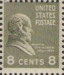 Olive 8-cent U.S. postage stamp picturing Martin Van Buren