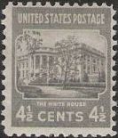 Gray 4.5-cent U.S. postage stamp picturing the White House