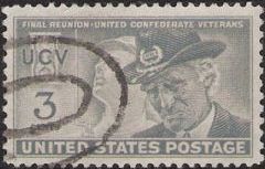 Gray 3-cent U.S. postage stamp picturing soldiers