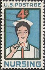 4-cent U.S. postage stamp picturing nurse