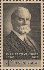 Black 4-cent U.S. postage stamp picturing Charles Evans Hughes