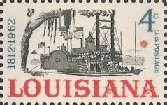 4-cent U.S. postage stamp picturing riverboat