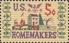5-cent U.S. postage stamp picturing needlepoint