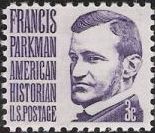 Purple 3-cent U.S. postage stamp picturing Francis Parkman