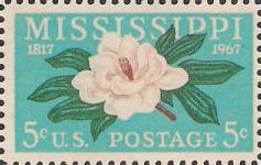 5-cent U.S. postage stamp picturing magnolia