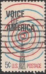 5-cent U.S. postage stamp picturing radio tower