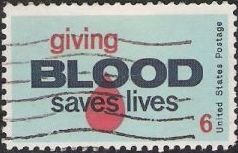 6-cent U.S. postage stamp picturing blood drop