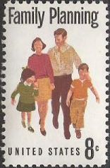 8-cent U.S. postage stamp picturing family