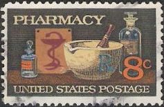 8-cent U.S. postage stamp picturing medicine containers