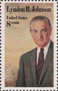 8-cent U.S. postage stamp picturing Lyndon B. Johnson