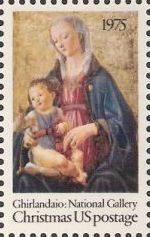 Non-denominated 10-cent U.S. postage stamp picturing Ghirlandaio's Madonna and child painting